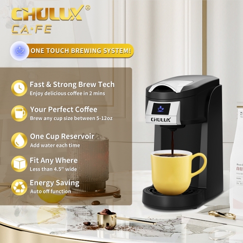 Dropship CHULUX Single Serve Coffee Maker Red KCUP Pod Coffee Brewer,  Upgrade Single Cup Coffee Machine Fast Brewing, All In One Coffee Maker For  K CUP Ground Coffee Tea, Mini Coffee Machine