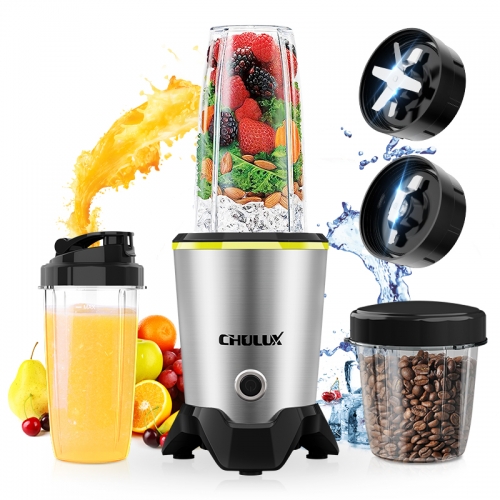 CHULUX Smoothie Maker, 1000W High Speed Blender with Blending and Grinding Blades, Tritan 32+15 OZ Travel Bottles for Shakes, Frozen Fruit