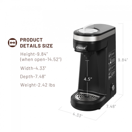 Dropship Single Serve Coffee Maker KCUP Pod Coffee Brewer, CHULUX Upgrade  Single Cup Coffee Machine Fast