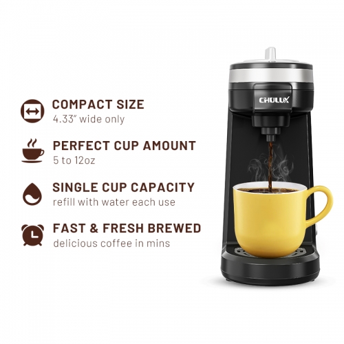 Chulux Single Serve Coffee Maker Brewer for Single Cup Capsule with 12 Ounce