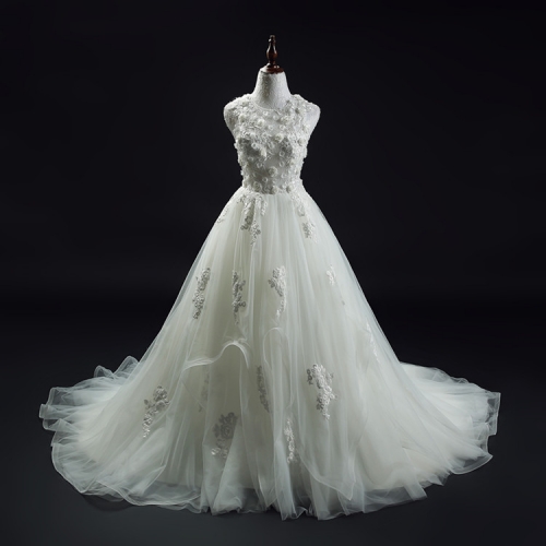 2018 Robe De Mariage Vintage Lace Applique A-line Wedding Dress Bridal Gown WZ32