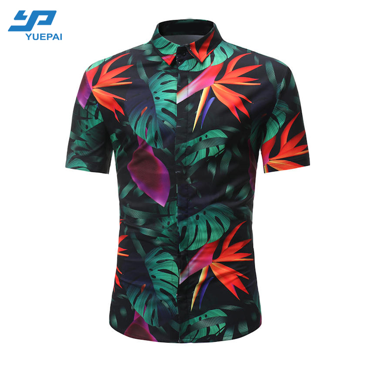 custom printed hawaiian shirts for men-yuepai