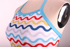 Wave pattern one piece swimsuit