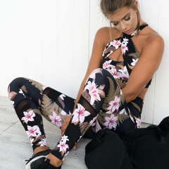 Custom printing Sublimation Floral Yoga Leggings