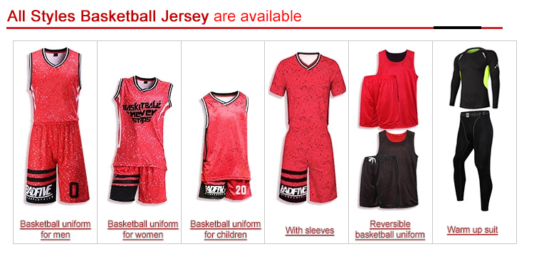 Oem Custom Basketball Jersey Suit Reversible Sublimation Print