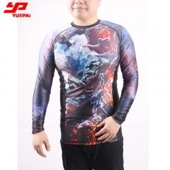 Mens MMA Long Sleeve Printing MMA Rash Guard