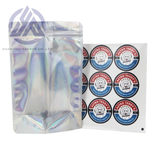 YAPACK Private Label Food Packaging Holographic Ziplock Bag