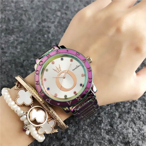 colorful pandor*a stainless steel watch