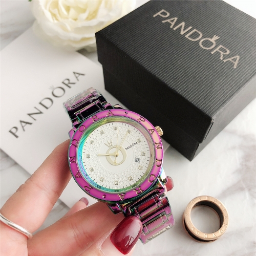 colorful pandor*a stainless steel watch