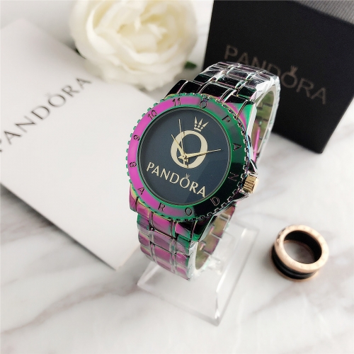 colorful pandor*a stainless steel watch