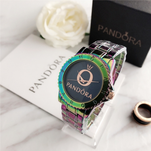 colorful pandor*a stainless steel watch