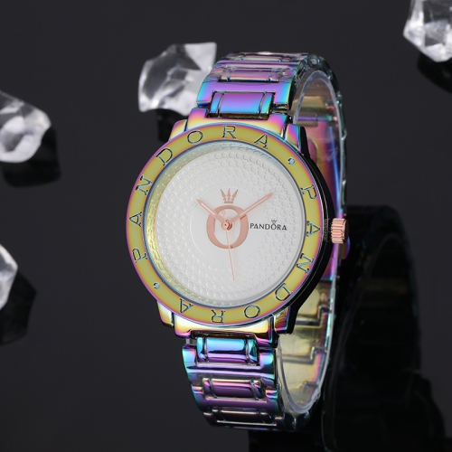 colorful pandor*a stainless steel watch