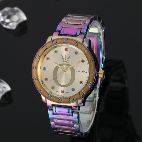 colorful pandor*a stainless steel watch