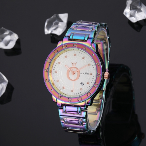 colorful pandor*a stainless steel watch