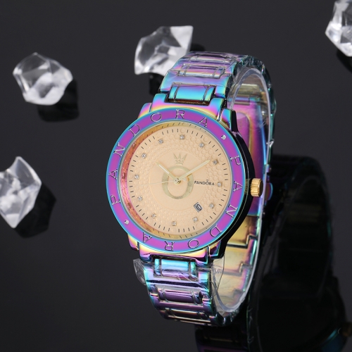 colorful pandor*a stainless steel watch