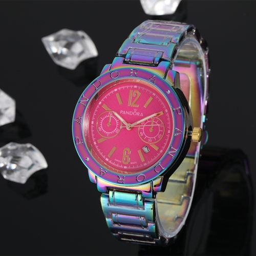 colorful pandor*a stainless steel watch