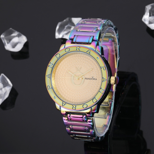 colorful pandor*a stainless steel watch