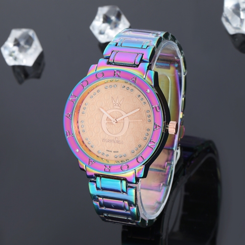 colorful pandor*a stainless steel watch