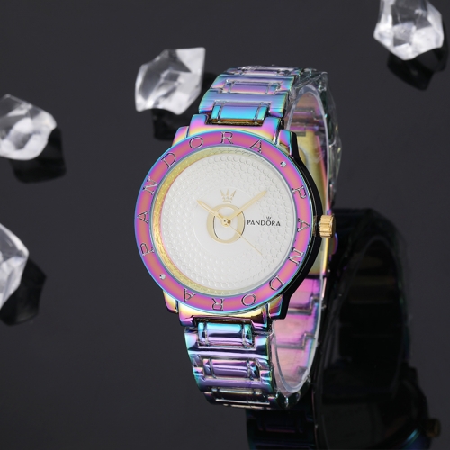 colorful pandor*a stainless steel watch