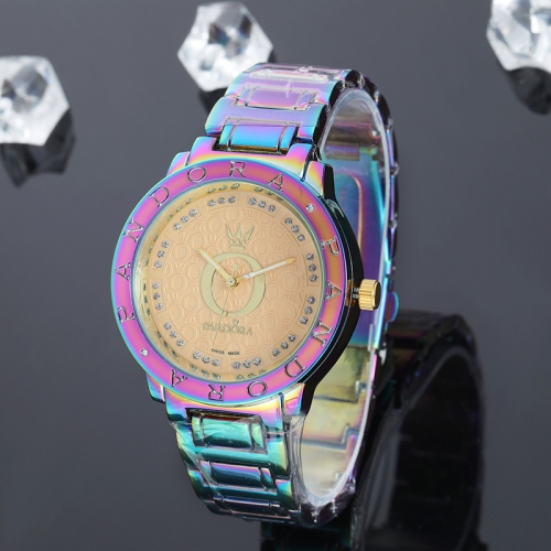 colorful pandor*a stainless steel watch