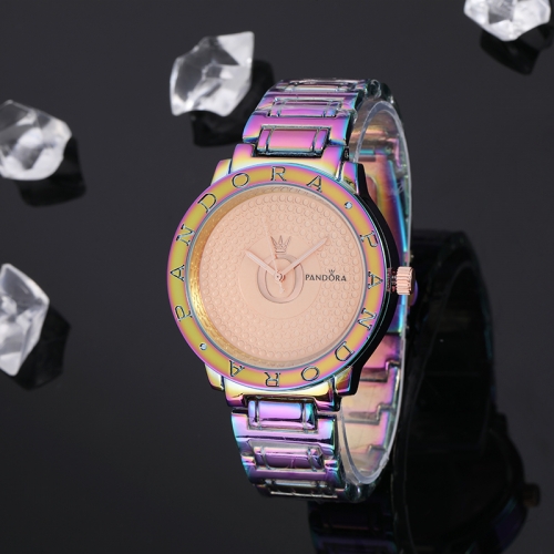 colorful pandor*a stainless steel watch