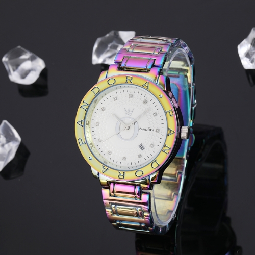 colorful pandor*a stainless steel watch