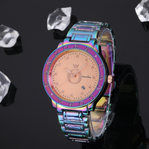 colorful pandor*a stainless steel watch