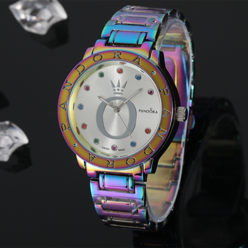 colorful pandor*a stainless steel watch