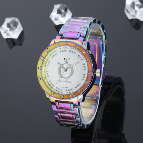 colorful pandor*a stainless steel watch