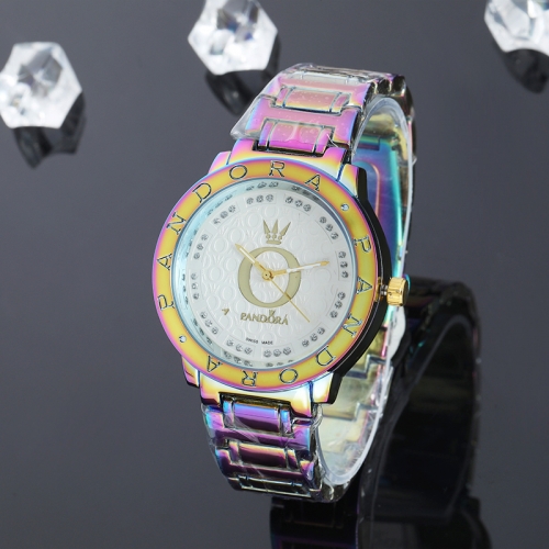 colorful pandor*a stainless steel watch