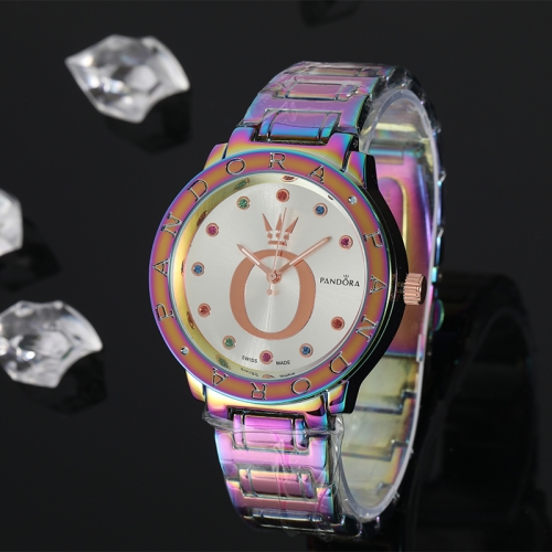 colorful pandor*a stainless steel watch