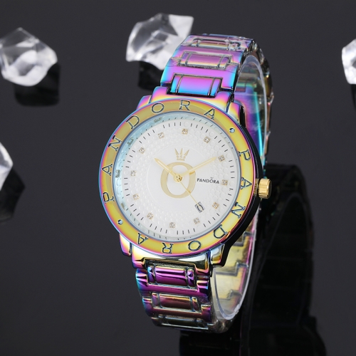 colorful pandor*a stainless steel watch