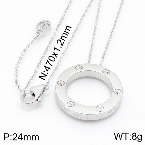 YA200601-KN110048-YA Stainless steel  Cartie*r Necklace