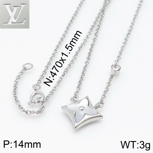 YA200703-LVXL003S 316 stainless steel LV necklace