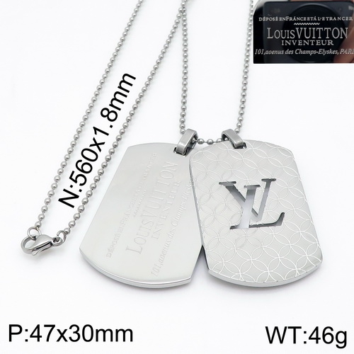 YA200703-LVXL007S 316 stainless steel LV necklace