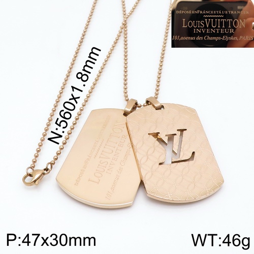 YA200703-LVXL007R 316 stainless steel LV necklace