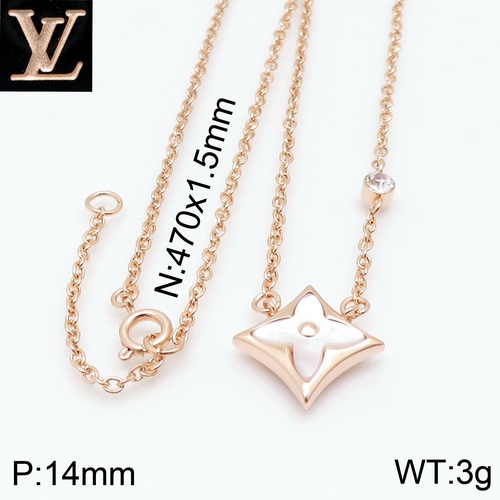 YA200703-LVXL003R 316 stainless steel LV necklace