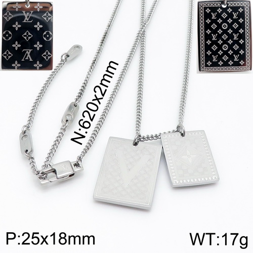 YA200703-LVXL009S 316 stainless steel LV necklace