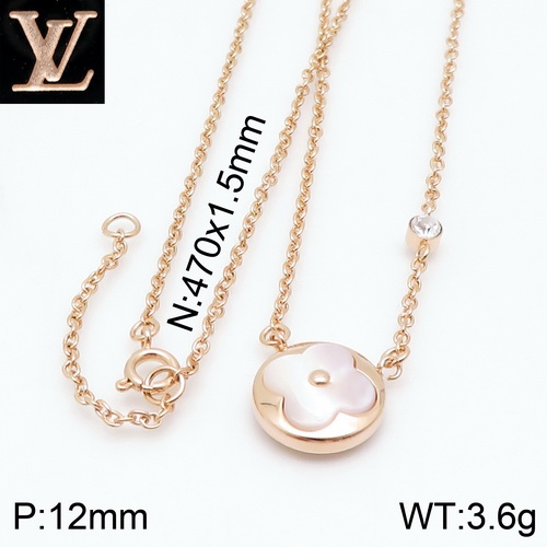 YA200703-LVXL004R 316 stainless steel LV necklace