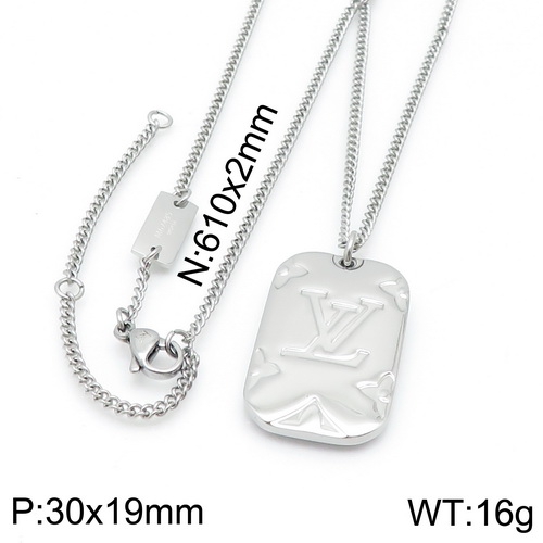YA200703-LVXL008S 316 stainless steel LV necklace