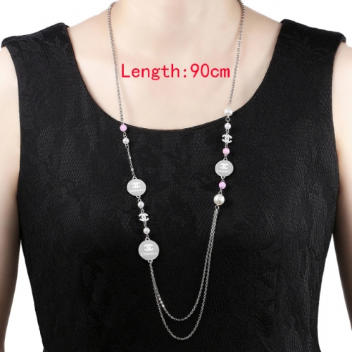 HY200710-N1049-1  stainless steel Chane*l necklace-P25