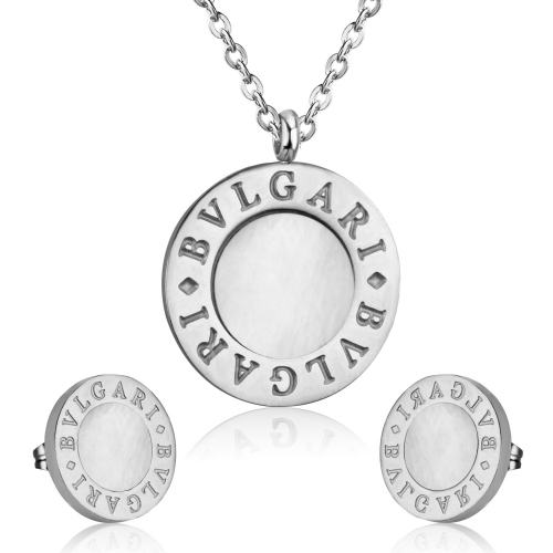HY200716-BVS-004  Stainless steel  Bulgar*i earring + necklace-P14F