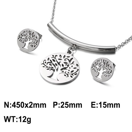 K20200807-KS114993-Z Stainless steel  necklace + earring