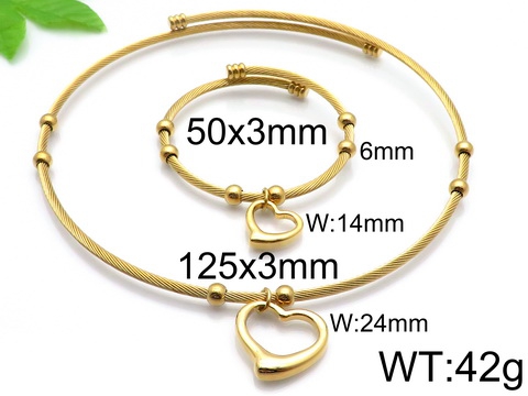 K20200807-KS90162-Z  Stainless steel  necklace + bangle-P27A