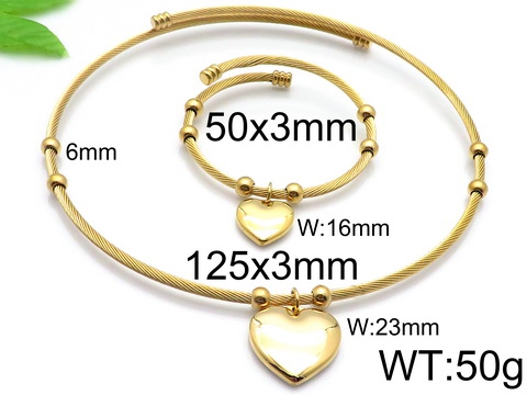 K20200807-KS90158-Z  Stainless steel  necklace + bangle