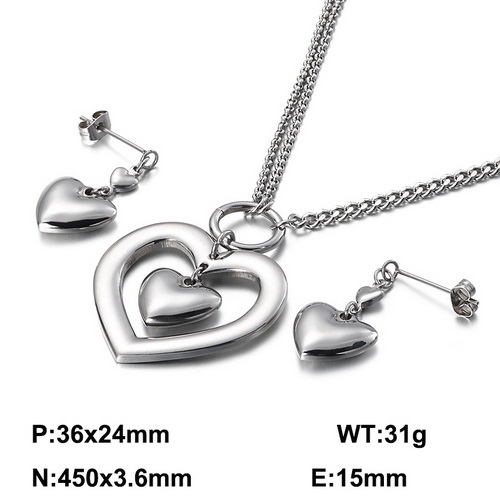 K20200807-KS115043-Z Stainless steel  necklace + earring