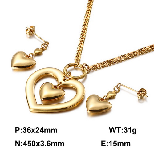 K20200807-KS115042-Z Stainless steel  necklace + earring