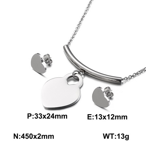 K20200807-KS115001-Z Stainless steel  necklace + earring