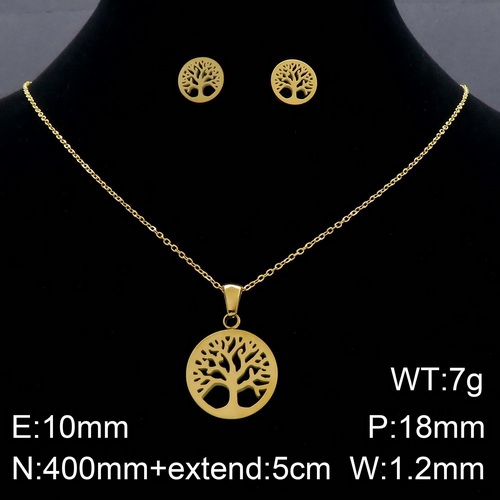K20200807-KS132969-K   Stainless steel  necklace + earring