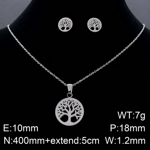 K20200807-KS132970-K   Stainless steel  necklace + earring